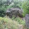 Grizzly Peak's Main Rock in the summertime taken from the road.  Most of the poison oak in the forground of the rock is no longer there.