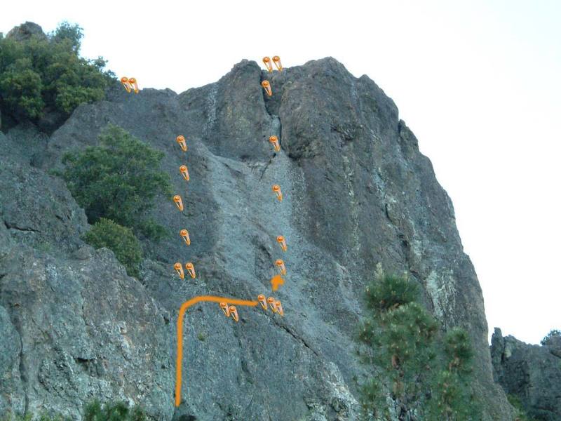 View of upper climbs on the Bear
