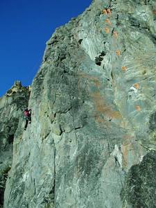 Happy Hour from below.  For perspective, the first bolt is roughly 15 feet off the ground.