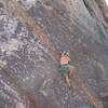 Lee working the crux.