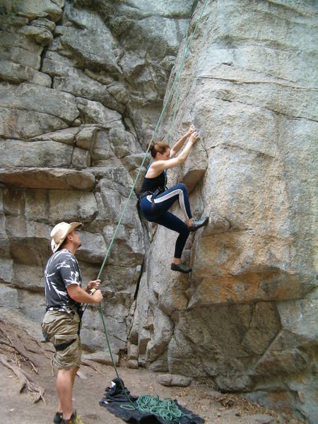 Giving a tougher climb a run.