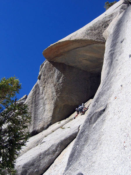 School Room traverse - 4th pitch (after heinous chimney)