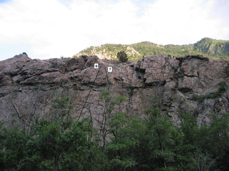 Middle section of Dogwood Crag showing #7 Modest Man From Mandrake (5.9)